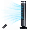 Bladeless Tower Fan for Bedroom, 25Ft/S High Velocity 28Db Quiet DC Fan, 5 Speeds 4 Modes, 12H Timer 64°Oscillating, Remote Standing Fan for Home Office Indoor, Black