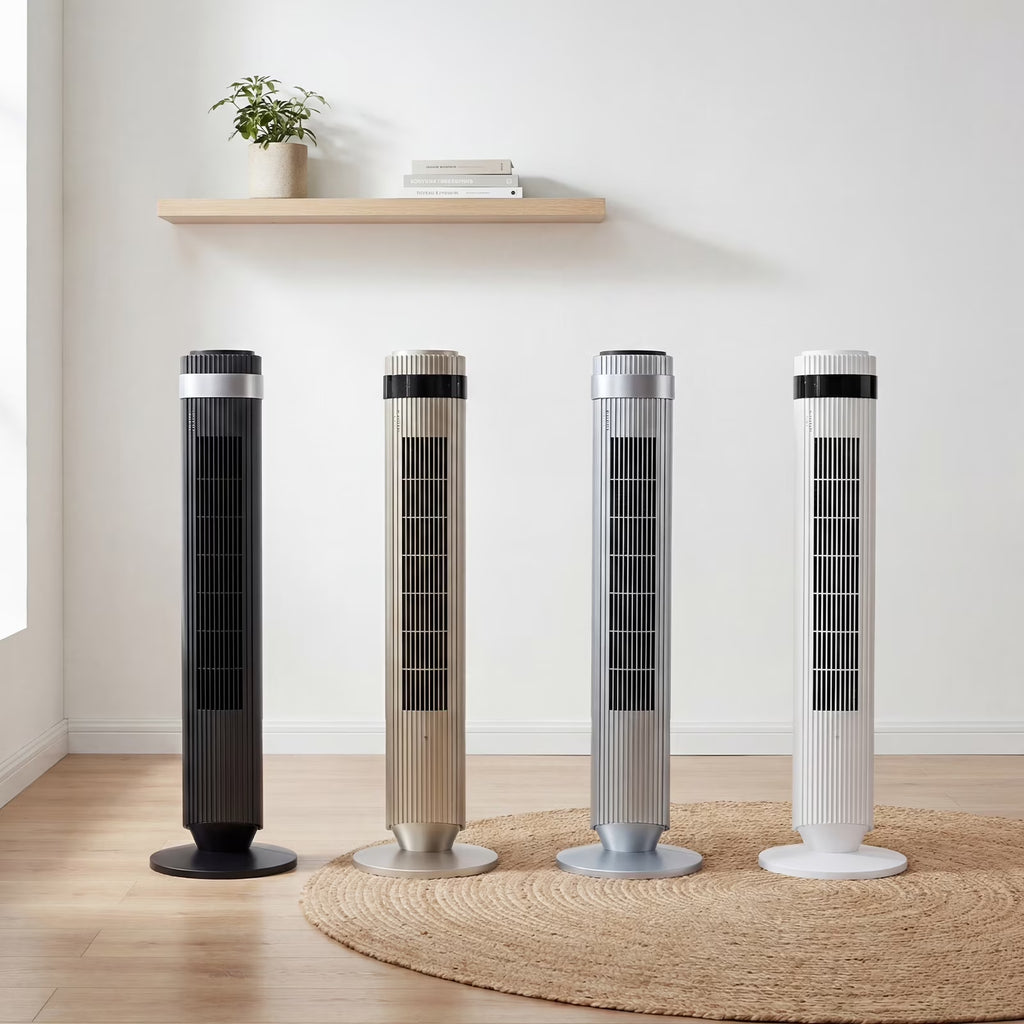 Bladeless Tower Fan for Bedroom, 25Ft/S High Velocity 28Db Quiet DC Fan, 5 Speeds 4 Modes, 12H Timer 64°Oscillating, Remote Standing Fan for Home Office Indoor, Black
