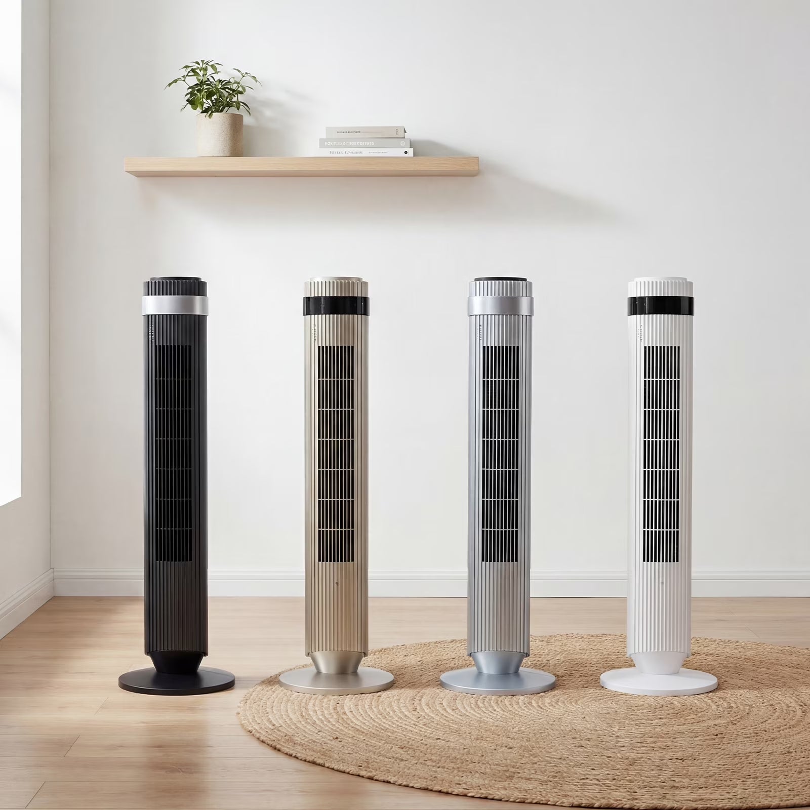 Bladeless Tower Fan for Bedroom, 25Ft/S High Velocity 28Db Quiet DC Fan, 5 Speeds 4 Modes, 12H Timer 64°Oscillating, Remote Standing Fan for Home Office Indoor, Black